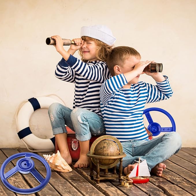 Playground Steering Wheel Accessories Plastic Swingset Steering Wheel Pirate Ship Steering Wheel Playset for Outdoor Backyard Treehouse Playground Jungle Gym (1, Blue)