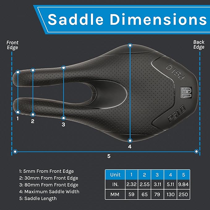 ISM PS Series No Nose Bike Saddle - Noseless Bike Seat Designed for Triathletes, Time Trial Riders, and Road Racers - Patented Split Nose Bicycle Saddle Designed for Reduced Discomfort