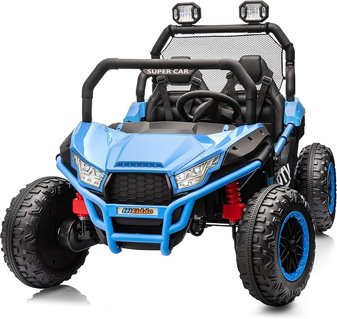 24V Kids UTV, 4WD 2 Seater Ride-on Toy Electric Car for Big Kids w/Remote Control, 2WD/4WD Switchable, 4x200W Motor - Blue