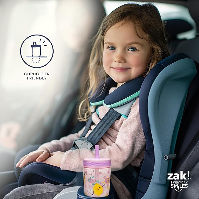 Zak Designs Kelso Tumbler Set 15 oz, (Unicorn) Leak-Proof Screw-On Lid with Straw Made of Durable Plastic and Silicone, Perfect Cup Bundle for Kids (2pc Set)