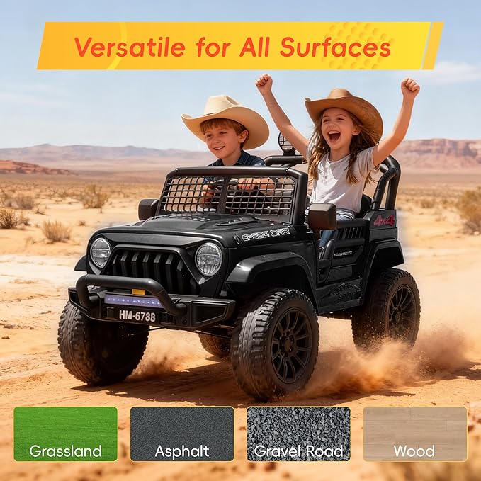 24V Ride On Car, Electric Car for Kids, Ride on Toys, Kids Cars with 3 Speeds Adjustable, Bluetooth, Parent Remote Control, Spring Suspension, AUX Port-Black