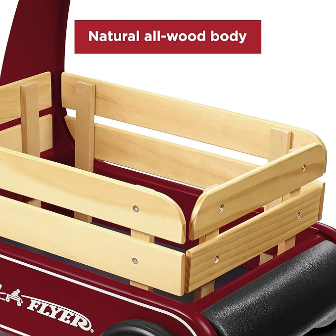 Baby Walker, Toddler Toys, Baby Toy, Radio Flyer Classic Walker Wagon, for Ages 1-4, Red, Wood