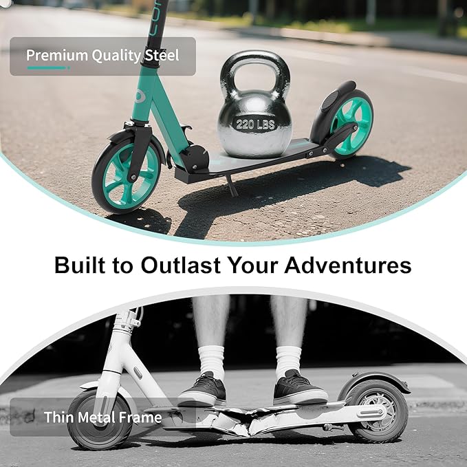 Kick Scooter for Kids 5-12, Teens, Foldable Lightweight Adult Scooter with 8 Inch Wheels, Max Load 240 LBS, Gift for Childs