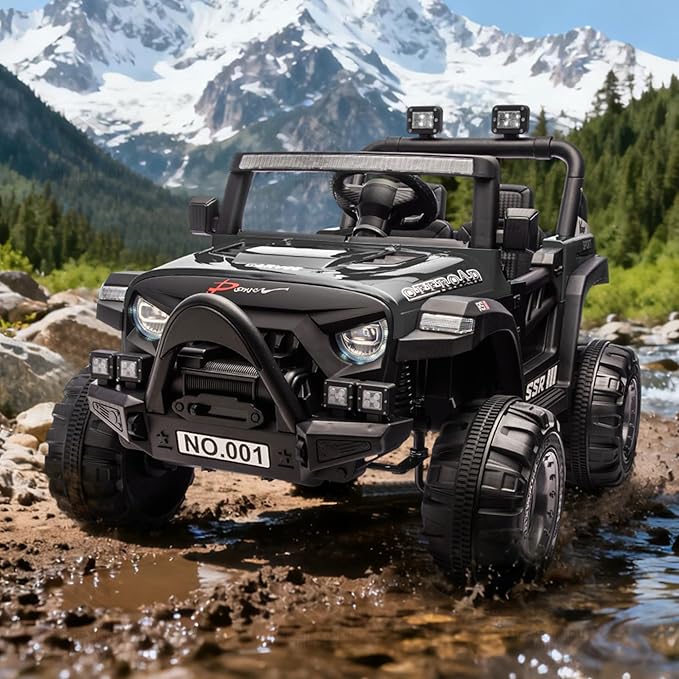 12V Ride On Car for Kids, Ride On Toy w/Parent Remote, Spring Suspension, Bluetooth, Music & Horn, LED Light, 4.1MPH Max Speed, 3 Speeds, Electric Car for Kids Toddlers Age 3-8, Black