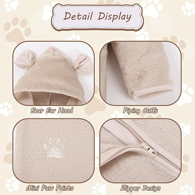 Newborn Snowsuit Baby Boy Bear Outfit Infant Girls Fleece Warm Jumpsuit Romper Winter Hooded Clothes