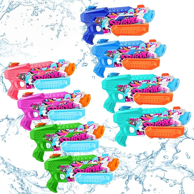 Water Gun for Adults Kids: 600CC 8 Pack Squirt Blasters Super Water Guns for Adults Kids,Water Gun Outdoor Toys High Capacity Summer Soaker for Swimming Pool Beach Fighting, Long Shooting Distance