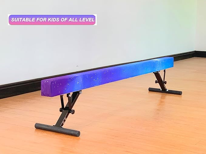 Adjustable Balance Beam 8 ft Gymnastic Beam Adjustable Height for Kids and Teenage of All Gymnastic Levels, Gymnastic Training Beam Gymnastic Equipment for Athlete Home and Gym Club Use