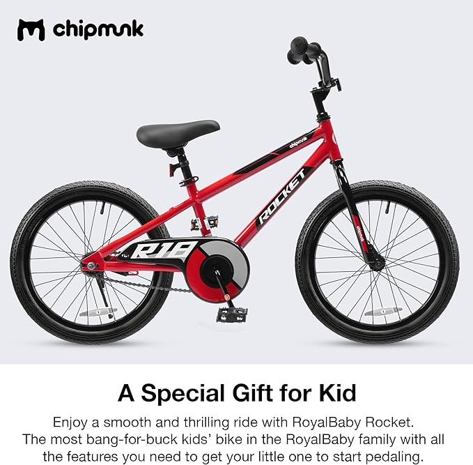 Chipmunk Kids Bike Toddlers 12 14 16 18 Inch Wheel Bicycle Beginners Boys Girls Ages 3-11 Years, Multiple Color Options