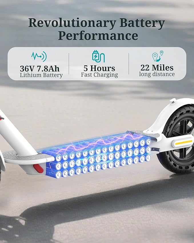 Electric Scooter for Adults - 350W/500W Motor, 8.5"/10" Solid Tire, Top Speed 19 MPH, Max 16-22 Miles Ranges, Load 265LBS, Aluminum Alloy Frame Foldable Commuting Escooter for Adults & Teens