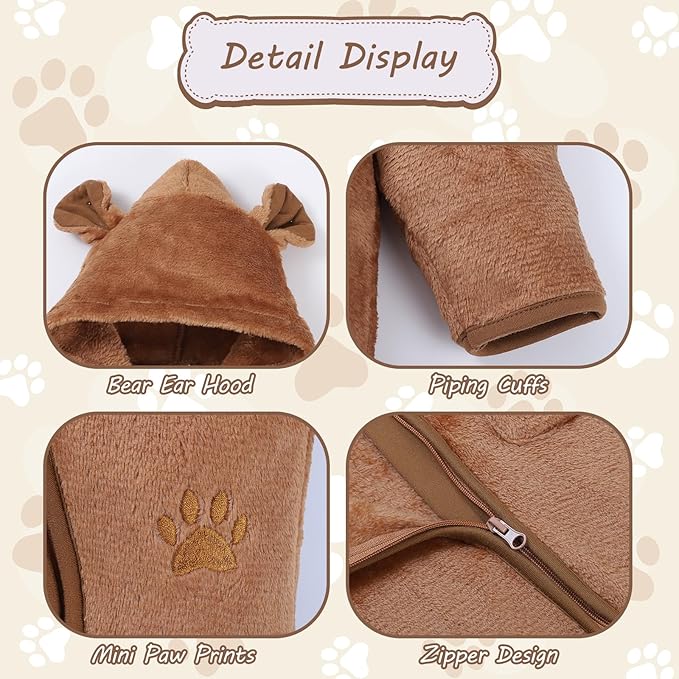 Newborn Snowsuit Baby Boy Bear Outfit Infant Girls Fleece Warm Jumpsuit Romper Winter Hooded Clothes