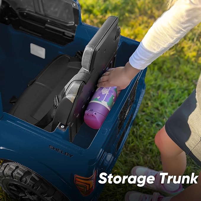 Licensed Ford Shelby F-150 Kids Ride on Car Truck, 12V Toddler Electric Car for Kids Ages 3-6 with Remote Control - Blue