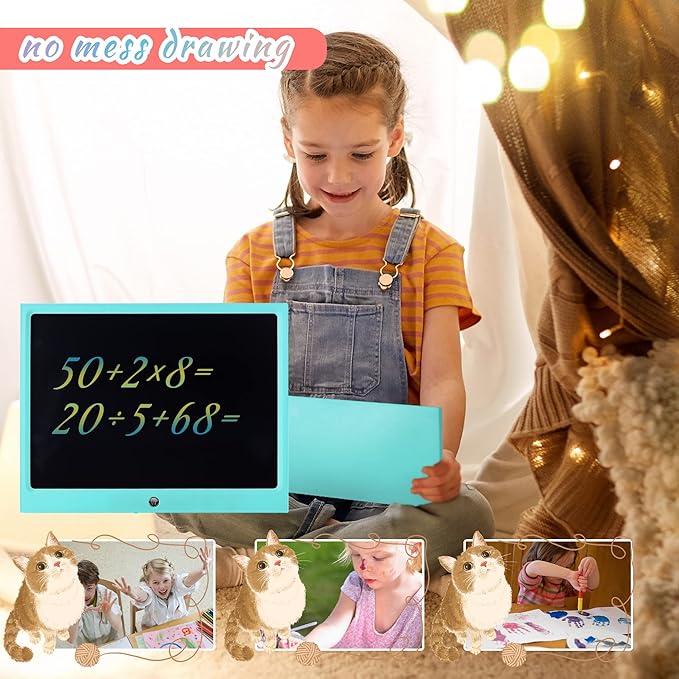 LCD Writing Tablet for Kids, 15 Inch Colorful Electronic Doodle Board, Educational Learning Kids Drawing Tablet Toys, Christmas Birthday Gift for 3 4 5 6 7 8 9 Year Old Girls Boy