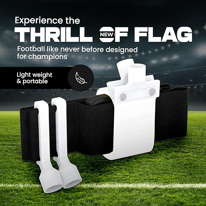 Gameday Flag Football Set – Kits for 2–14 Players w/Belts, Agility Cones & Carry Bag – Available in Multi Colors & Sizes