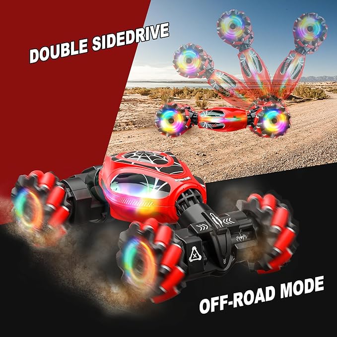 Spider Gesture Rc Car Hand Controlled Stunt Car, 4WD Drift Twist Off-Road Vehicle with Light Music, Birthday Xmas Gifts Suitable for 6-12 Year Boys and Girls