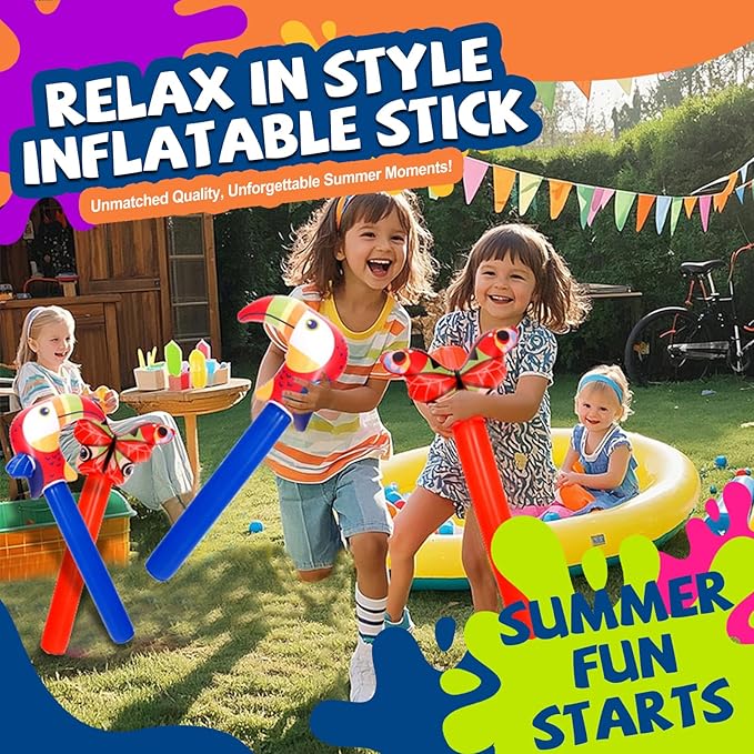 DIMAR GARDEN Kids Inflatable Stick, Outdoor Blow Up Stick Balloons Toys for Swimming pool, Blue