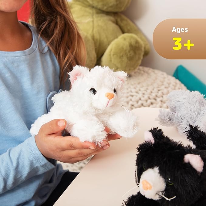 PREXTEX Plush Cat Toys Stuffed Animal with 3 Cats Baby Stuffed Animals - Big Cat Zippers 3 Little Plush Baby Kittens - Cat Stuffed Animal with Babies - Gift for Cat Lovers, Cat Stuffed Animals
