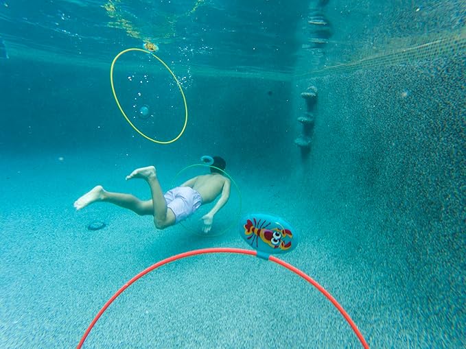 Water Sports Swim Thru Rings: 3-Pack 30-Inch Collapsible Rings, Depth Adjustable Pool Toys for Swimming Pool - Essential Water Toys and Pool Accessories for Summer Fun, Assorted Pack