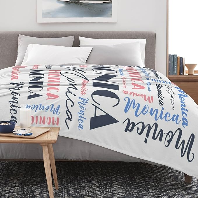 Name Blanket Personalized Blanket for Adult Kids Flannel Customize Throw Blanket Custom (Color 10, 50 x 60 Inches)