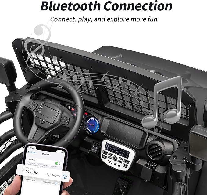 2 Seater Ride on Car Toy, 24V 4WD Electric Car for Kids 4-8 with Remote Control, 4x200W Motors, Capacity 110 lb - Black