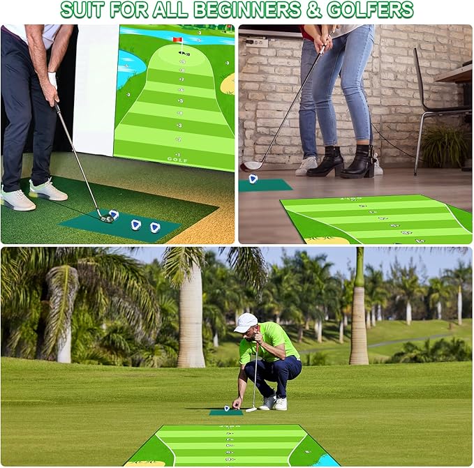 Dollox Golf Chipping Game Set with Hitting Mat – Indoor & Outdoor Practice Kit for Adults & Kids, Family Golf Game with 20 Sticky Balls (No Club)