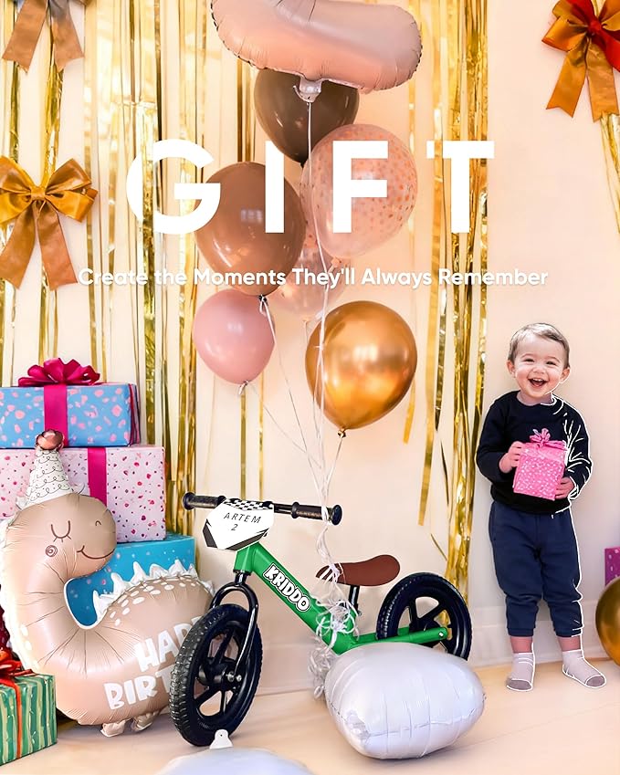 KRIDDO Toddler Balance Bike 2 Year Old, Age 18 Months to 5 Years Old, 12 Inch Push Bicycle with Customize Plate (3 Sets of Stickers Included), Gift Bike for 2-3 Boys Girls, Green