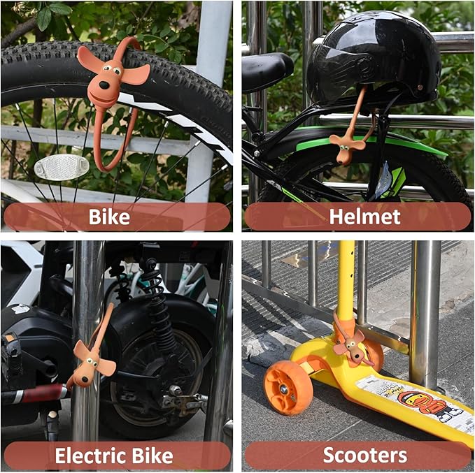 Bike Cable Lock with Keys,Silicone Covered Kids Cable Lock Cartoon Lock,2 Feet Lock for Bike,Door,Skateboard,Helmet and More (Brown, Large)