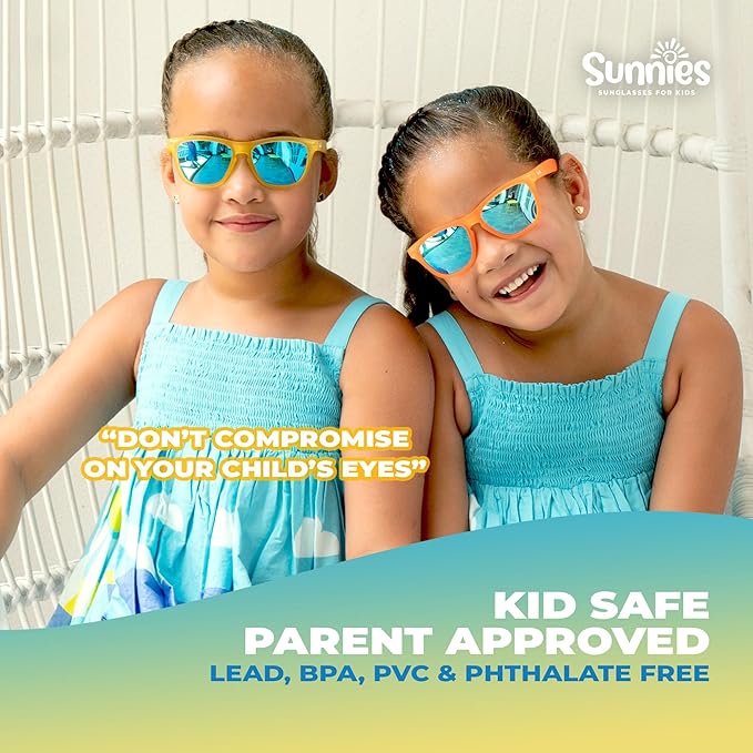 Sunnies Shades Kids Sunglasses, Toddler Sunglasses - Polarized UVA and UVB Protection, Anti-Slip Frame for kids.