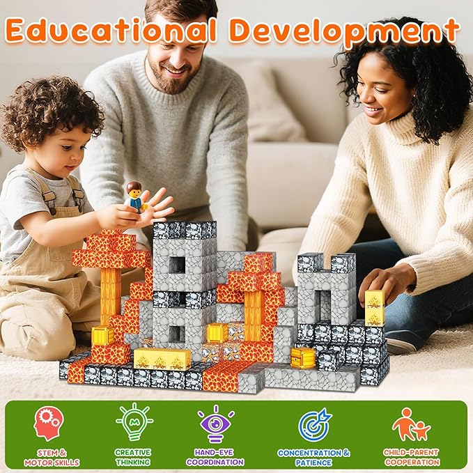 200PCS Magnetic Blocks - Magnetic Building Block for Kids Ages 3 4 5 6 7 8, Sensory Toy for STEM Montessori Sensory Toys for Kids 3+ Boys and Girls Christmas Birthday Gifts