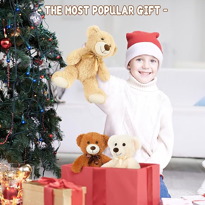 MaoGoLan 15 Pack Teddy Bears Bulk for Baby Shower, 14 in Small Teddy Bear Plush Toy, Cute Stuffed Bears Bulk for Kids Girlfriend, Wholesale Small Bear for Wedding, Birthday, Christmas