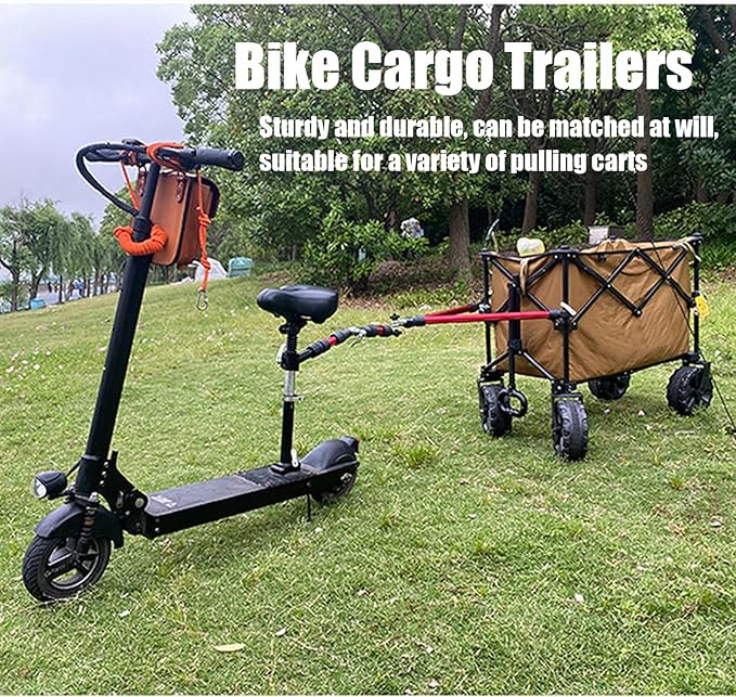 Bike Trailer Hitch for Portable Folding Wagon Bike Trailer Connector for Pet Cart Bicycle Trailer Collapsible Steel Garden Cart for Grocery Sports Garden Shopping Camping