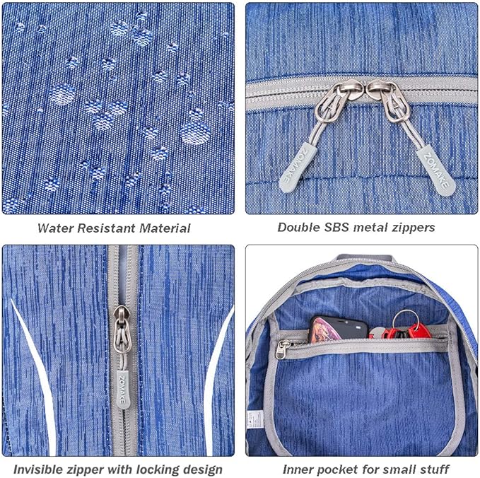 ZOMAKE 25L Ultra Lightweight Packable Backpack, Foldable Hiking Backpacks Water Resistant Small Folding Daypack for Travel(Dark Blue)