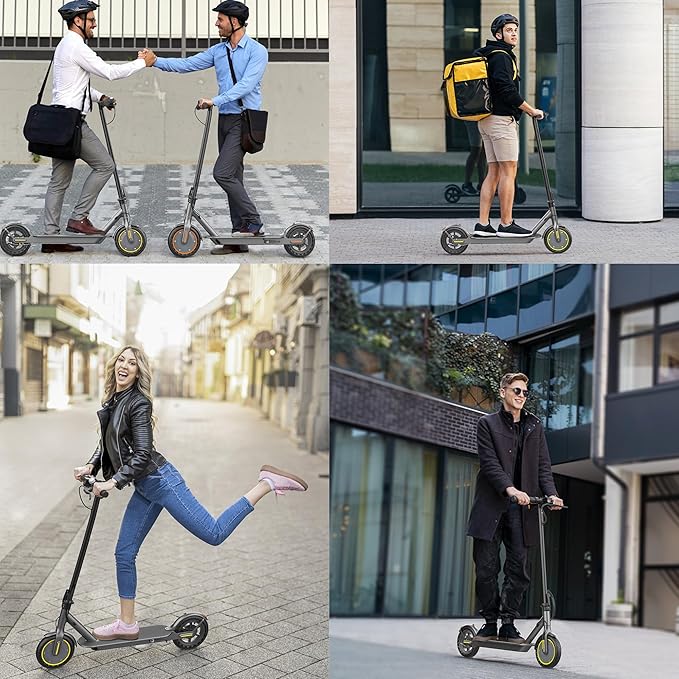 Electric Scooter, Folding E Scooter for Adults with Seat, 350W Motor, 8.5" Tire, 19MPH, 21Mile Long Range Lightweight Teens Commuting Sit Down Escooter with App, Bluetooth, Dual Brake (Seat Optional)