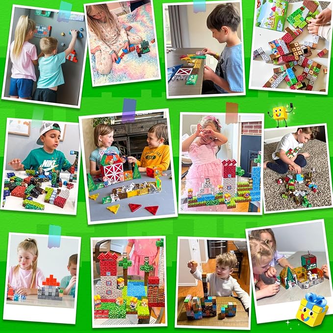 150PCS Magnetic Blocks - Mine Magnet World Building Toys for Kids Ages 5-7 6-8 8-12, STEM Magnetic Building Blocks Kids Sensory Toys Games, Present for 3+ Year Old Boys and Girls