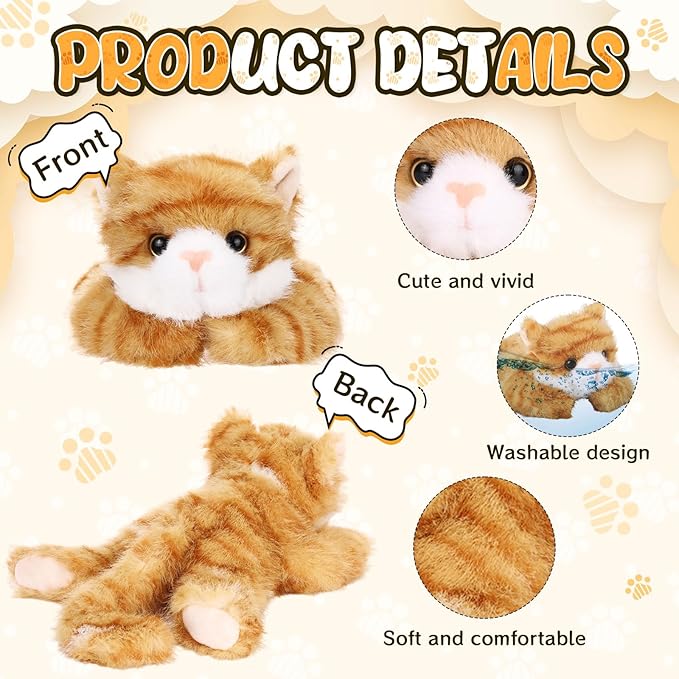 3 Pcs 9 Inch Cat Stuffed Animal Plush Gift Operation Christmas Cute Kitten Plush Toys Small Cat Stuffed Animal Sleeping Gifts for Boys Girls Pet Party Favors(Sweet Style)