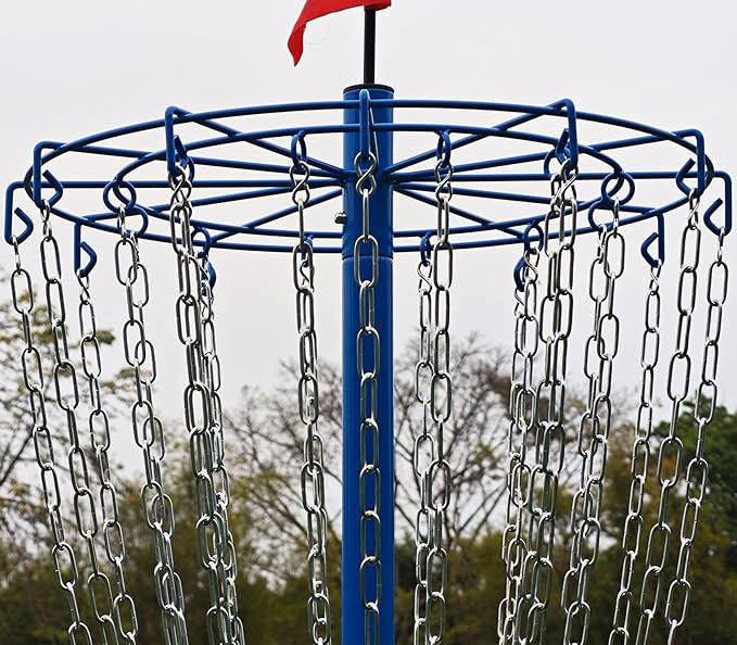 Disc Golf Basket - Portable Disc Golf Target with Heavy Duty 24-Chains Come with 6pcs Disc Golf Discs and Carry Bag, Ground Stake -Suitable for Players of All Levels - Multi Color Available