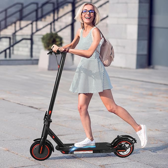 Adults Electric Scooter with App Control，8.5"/10" Tires, 19/22Mph, 350W/500W Motor, 21-28 Miles Range, Folding E-Scooter with Dual Suspension and Braking System (W4-16miles-350W)