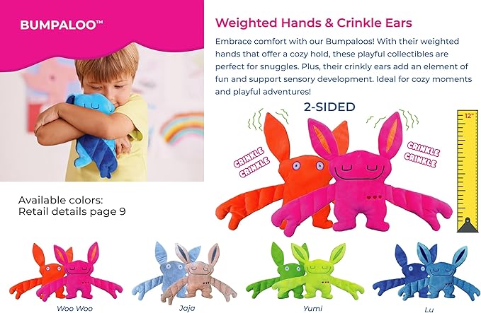 Bumpaloo Plush Toys 20-Pack – Stuffed Animals with Crinkle Ears, Soft Plush Party Favors and Loot Bag Gifts for Kids