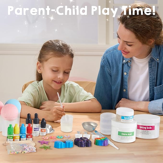 Klever Kits Bath Bomb, Soap Making Kit for Kids, 2-in-1 Spa Science Kits, DIY Make Your Own Bath Bombs & Soap, Spa Kit for Kids, Gifts Toys for Toddler Kid, Birthday Present