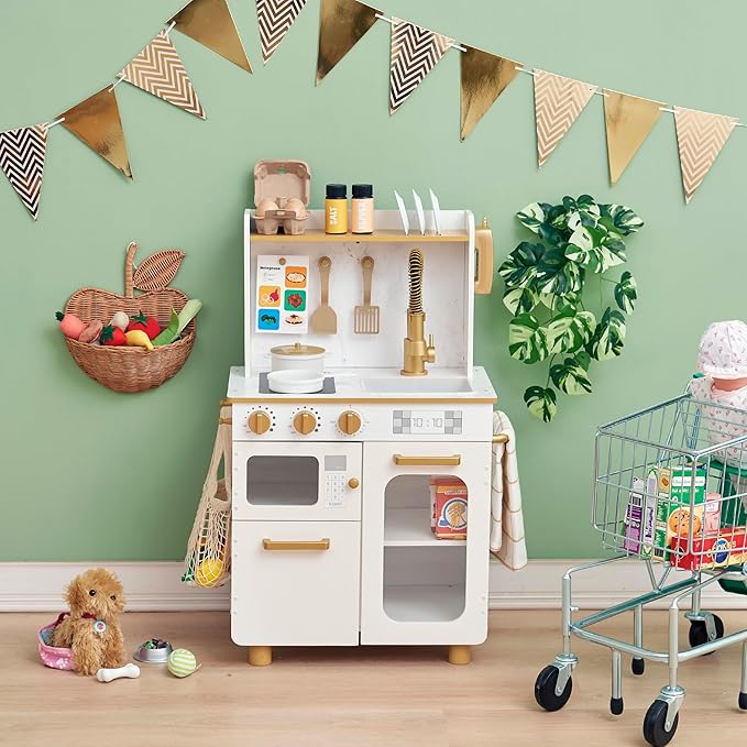 Teamson Kids Little Chef Memphis Play Kitchen, White/Gold