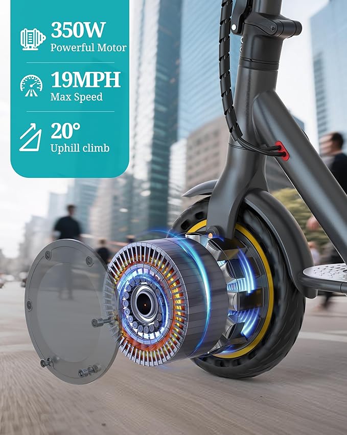 Electric Scooter - 8.5"/10" Solid Tire, Powerful 350W/500W Motor, Top Speed 19 MPH, Max 16-22 Miles Ranges, Load 265LBS, Aluminum Alloy Frame Foldable Commuting Escooter for Adults & Teens