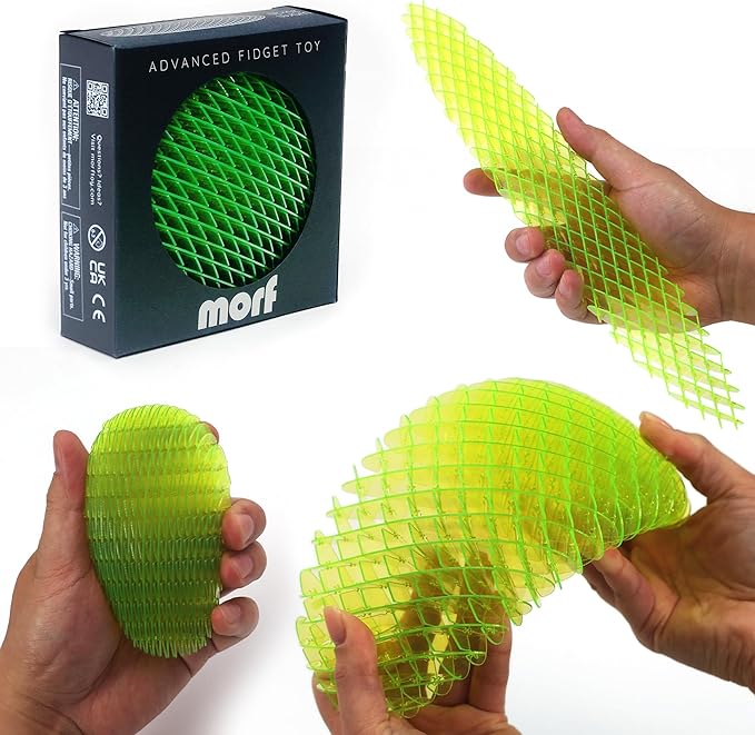 Morf Fidget Worm Toy - Flexible 3D Sensory Slug Figgy Toy for Kids, Teens, and Adults – Stretchy, Quiet, Stress and Anxiety Relief, Focus - For Play, School, Work Gifts, Great For Classroom and Office