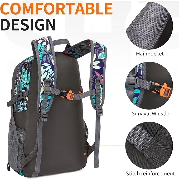 40L Hiking Backpack Lightweight Daypack Waterproof Travel Camping Backpack for Men Women Sport Packable