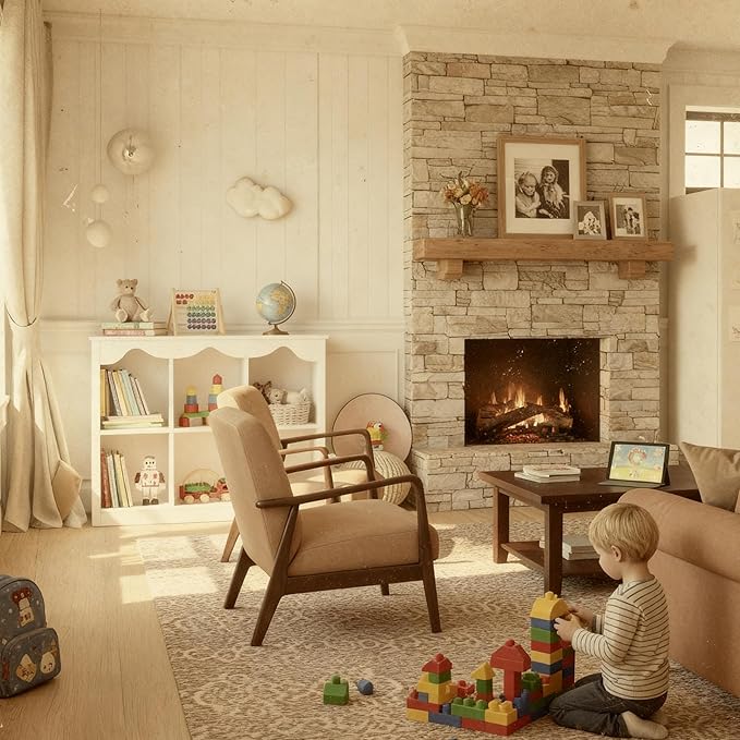 Kids Bookshelf Toy Storage Organizer Wooden Book Shelf Montessori Bookcase 6 Cube Dutch Design,Milkywhite