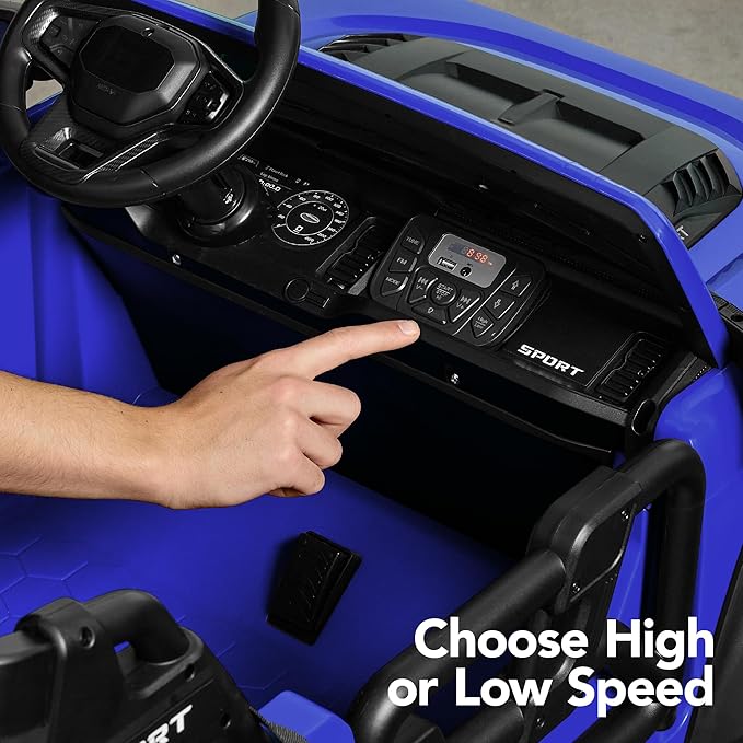 Best Choice Products Kids 24V 2-Seater Electric Ride On Car Truck w/ 132lb Weight Capacity, Parent Control, Bluetooth, LED Lights - Blue