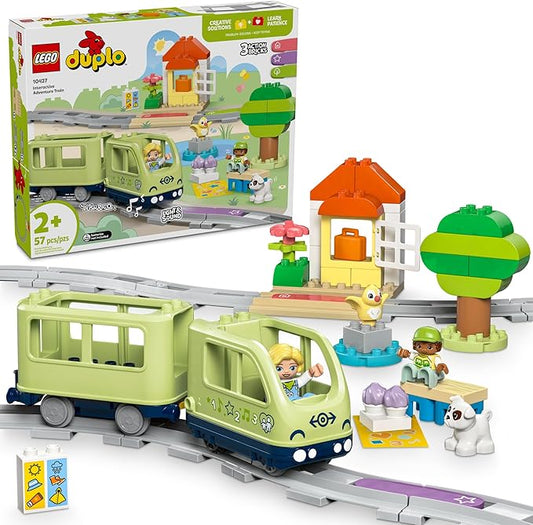 LEGO DUPLO Town Interactive Adventure Train Set - Building Toy for Toddlers, Boys and Girls, Ages 2+ - Learning Train Toy Playset with Lights and Sounds - Gift for Birthdays and Holidays - 10427
