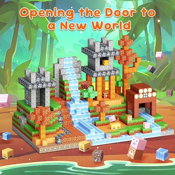 200PCS Magnetic Blocks - Magnetic Building Block for Kids Ages 3 4 5 6 7 8, Sensory Toy for STEM Montessori Sensory Toys for Kids 3+ Boys and Girls Christmas Birthday Gifts