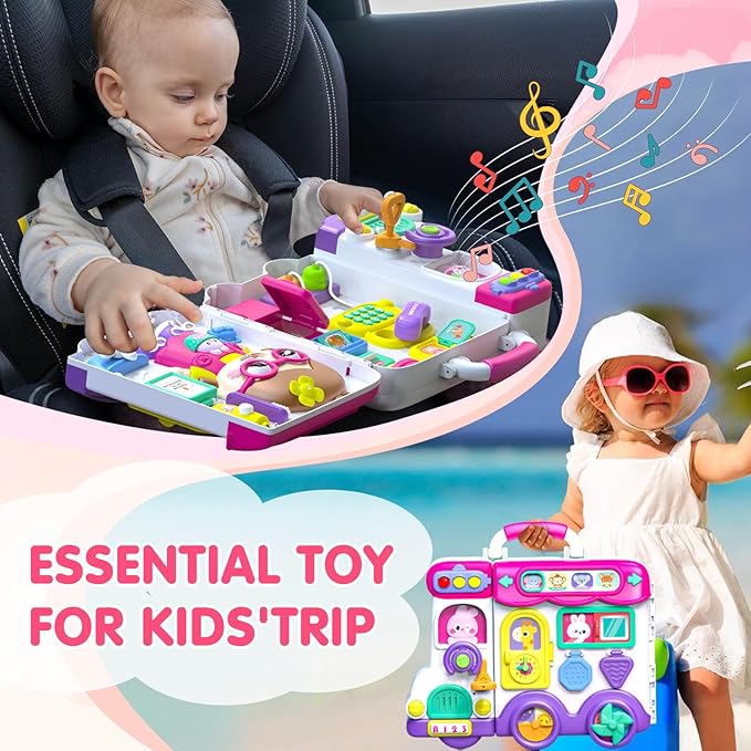 Baby Busy Board for 1-2 Year Old Boy Girl Gift,Musical Toddler Toys for 1+ Year Old,Early Educational Toy for Toddlers 1-3,Birthday Gifts for 1+Year Old Girl, 1 2 Year Old Christmas Toys Gifts