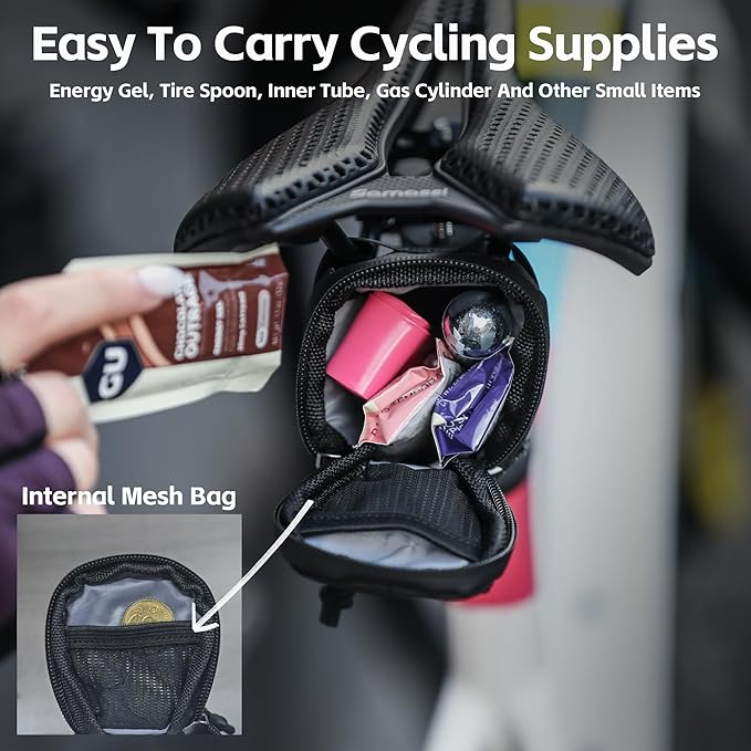Rhinowalk Bike Seat Bag Bicycle Saddle Bag Cycling Under Seat Pouch for Mountain Road Biking and Commuting Trips