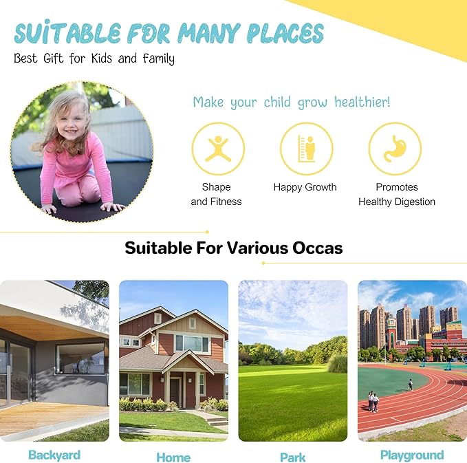 60" Trampoline for Kids, Indoor & Outdoor Trampoline with Net, Basketball Hoop Birthday Gifts for Boys & Girls, Baby Toddler Christmas Toys/Green