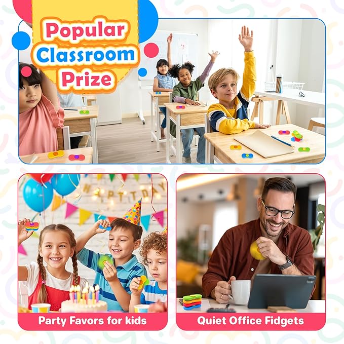 Sensory Fidget Spinnes for Kids Adults：Textured Finger Fidgets 4 Pack, Quiet Classroom Prize, Worry Stones for Kids with Autism ADHD, Anxiety Relief Office Desk Stress Toys Stocking Stuffers